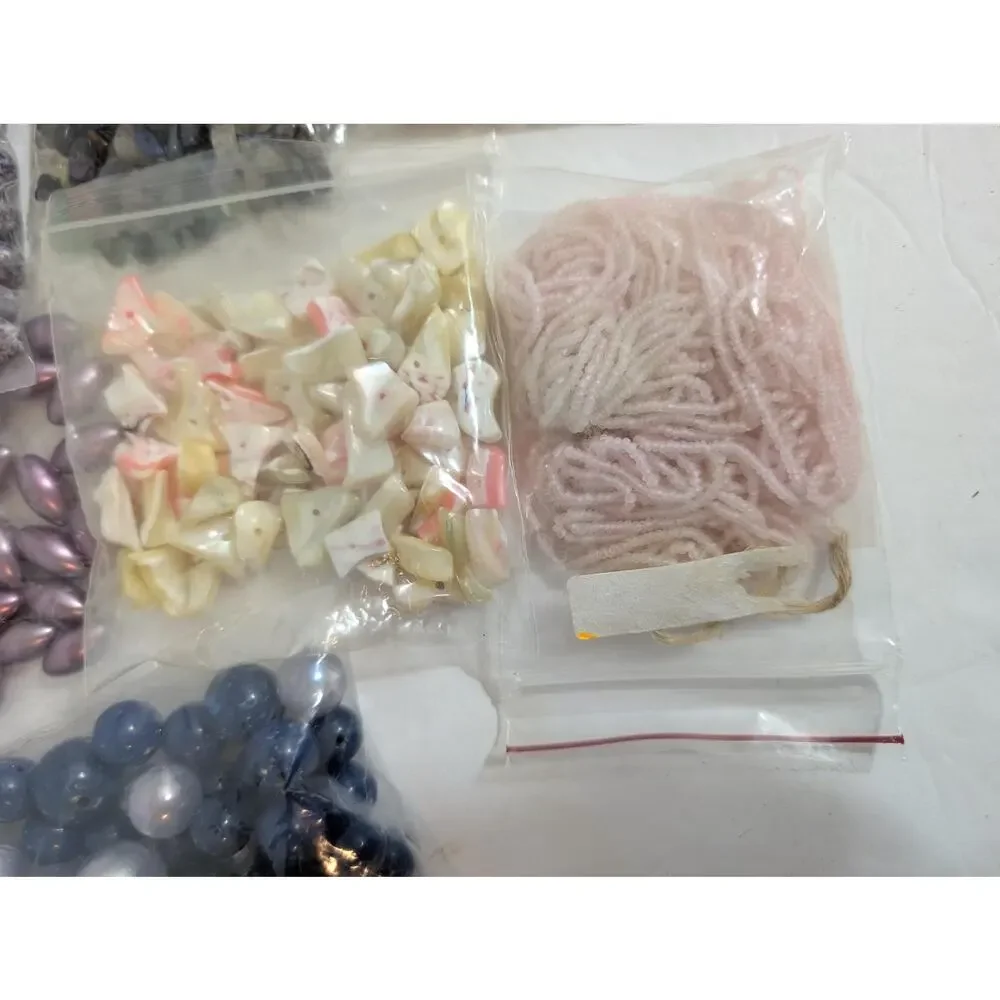 Large Mixed Crafting Bead Lot Glass Shell Stone Pearl Beads Destash Supply